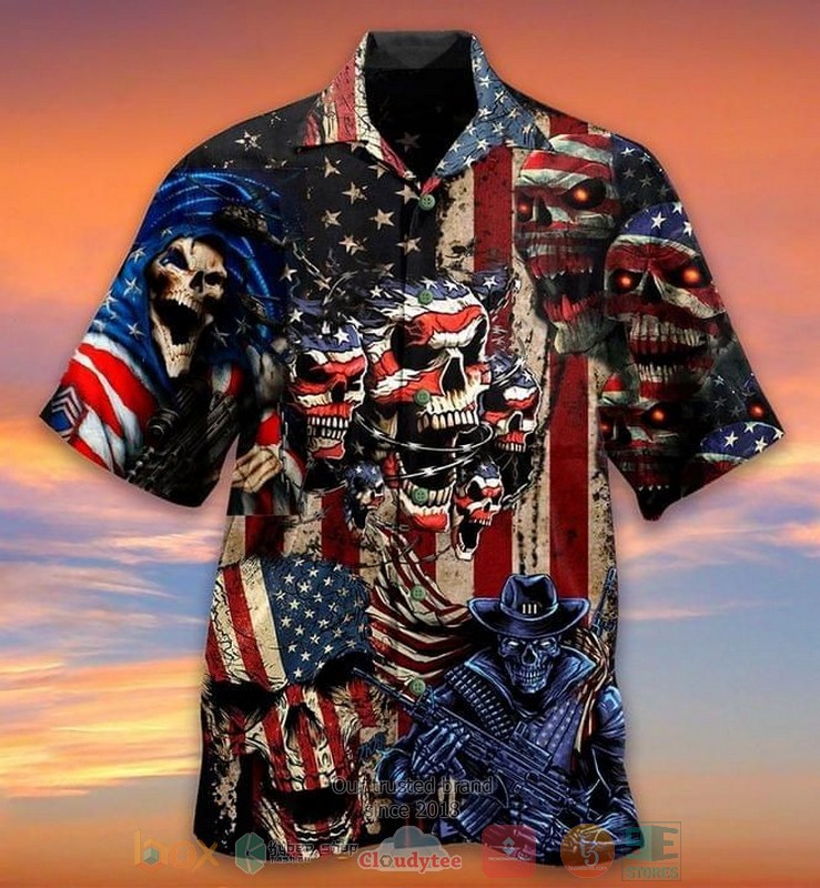 American Flag Motorcycles Put Something Exciting Between Your Legs Short Sleeve Hawaiian shirt