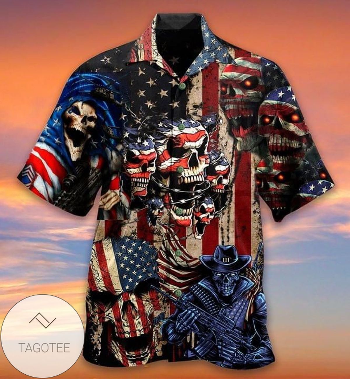 American Flag Special Patriotic Eagle Hawaiian Aloha Shirts V