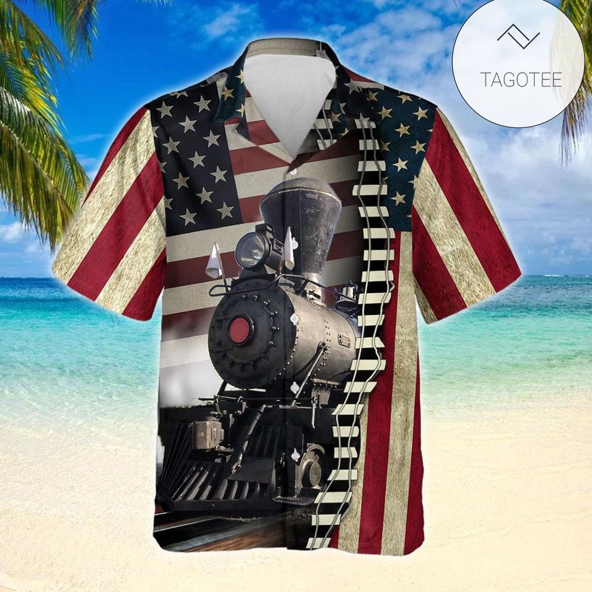 American US Army Veteran Defender Of Liberty And Freedom Button Hawaiian Shirt