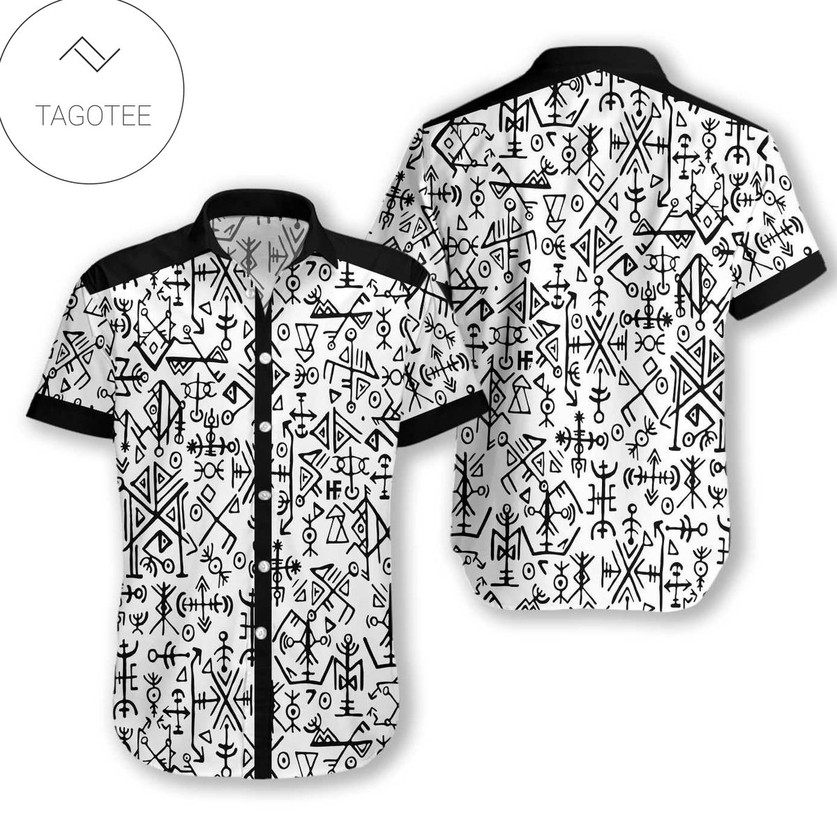 Ancient Viking Seamless Pattern Hawaiian Shirt