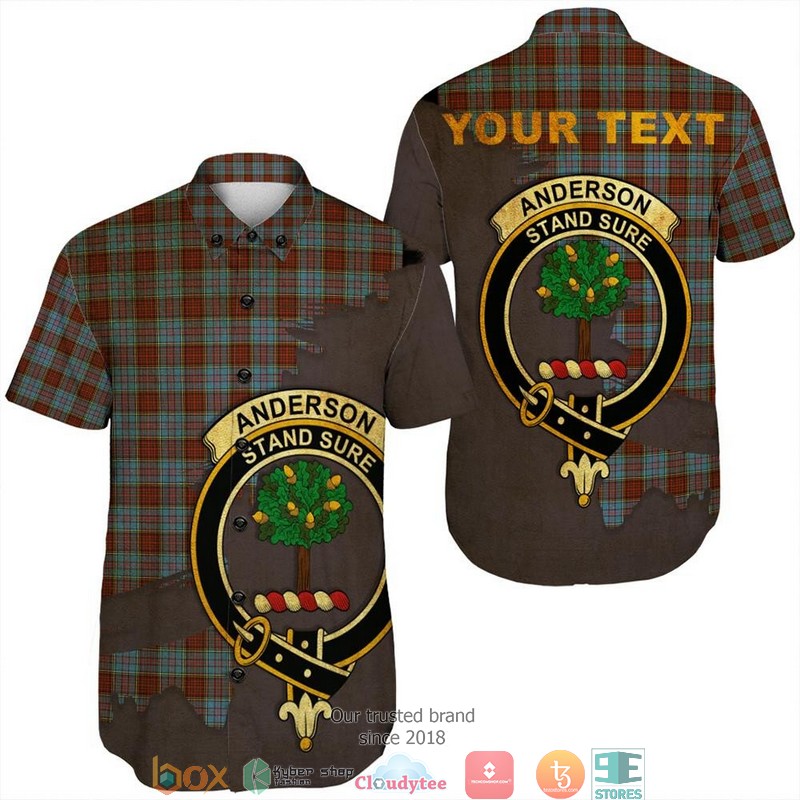 Anderson Ancient Tartan Crest Personalized Short Sleeve Hawaiian Shirt