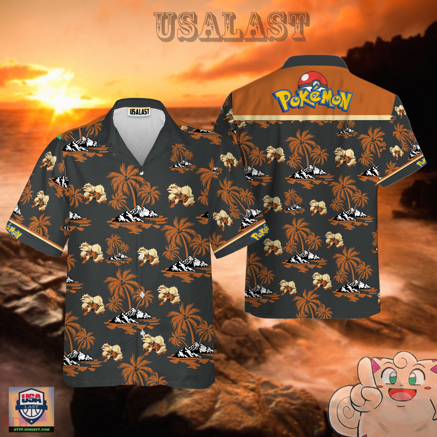 Arcanine Pokemon Hawaiian Shirt