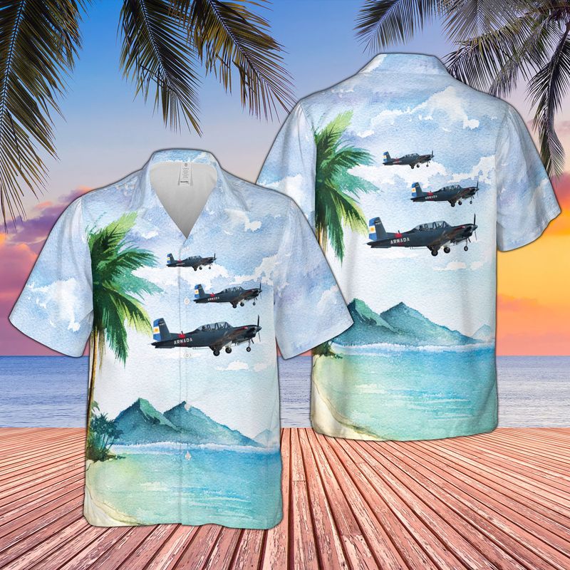 Argentine Navy Beech T-34C Turbo Mentor 45 Hawaiian Shirt