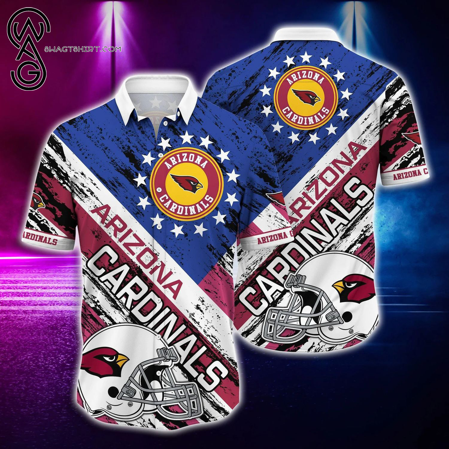 Arizona Cardinals And Rugby Helmet Full Print Hawaiian Shirt