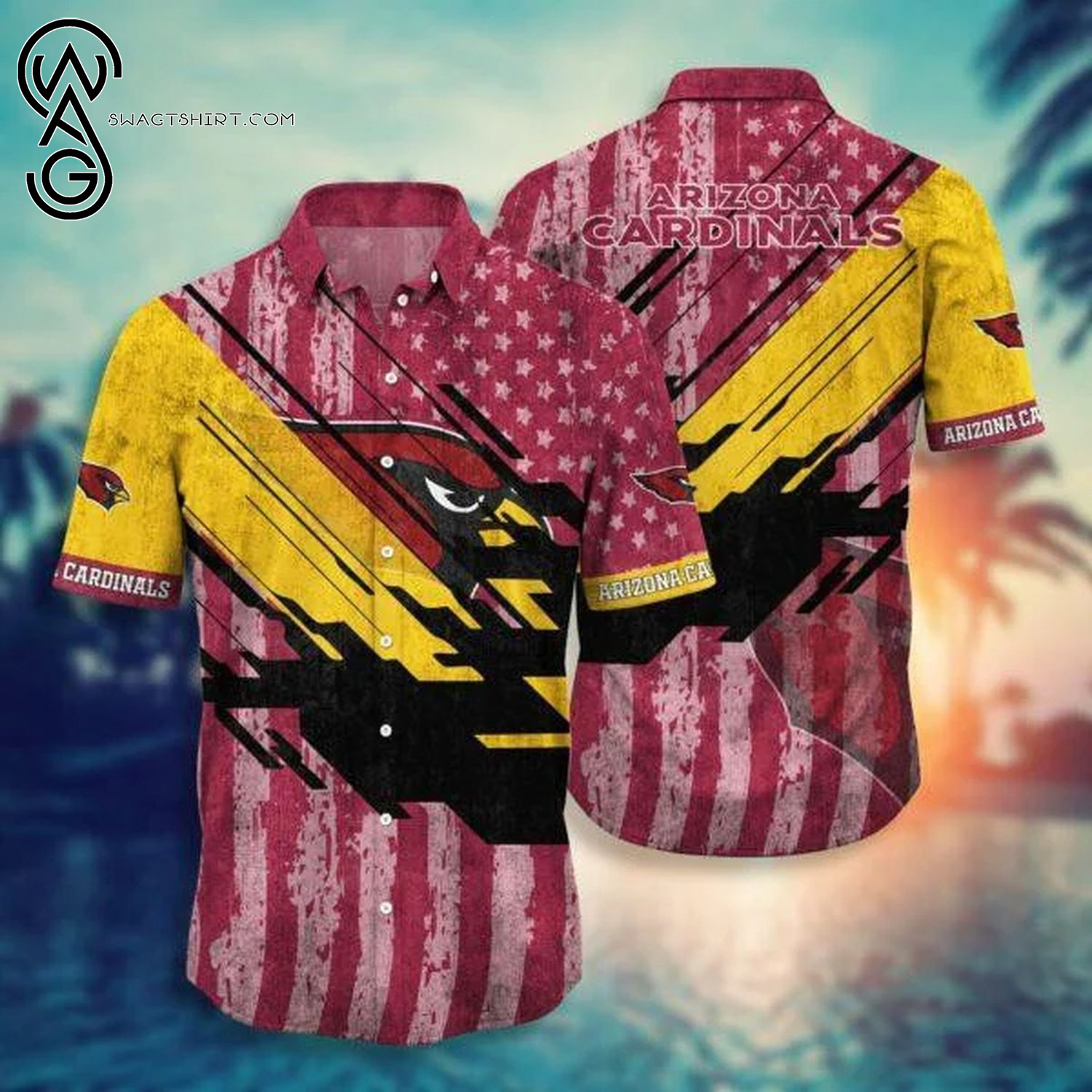 Arizona Cardinals Flag American Full Print Hawaiian Shirt