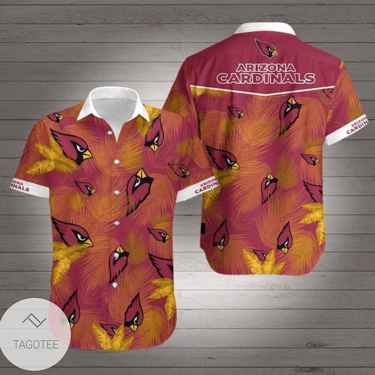 Arizona Cardinals Nfl Mens Hawaiian Button Up Shirt