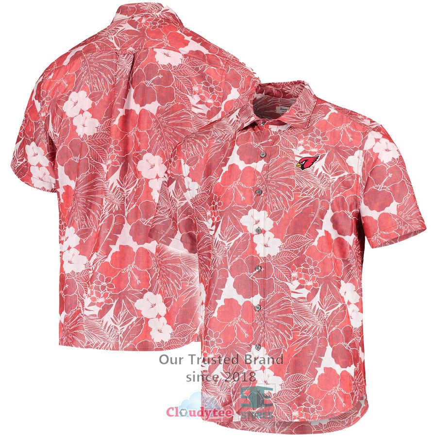 Arizona Cardinals Tommy Bahama Coconut Point Playa Floral IslandZone Cardinal Hawaiian Shirt