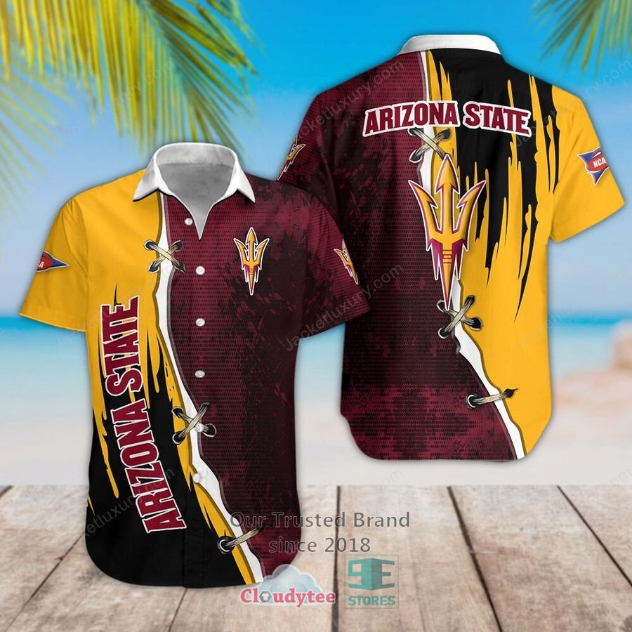 Arizona State Sun Devils Tommy Bahama Harbor Island Hibiscus Maroon Hawaiian Shirt