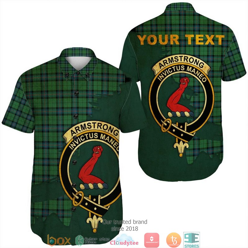 Armstrong Modern Tartan Crest Short Sleeve Hawaiian Shirt