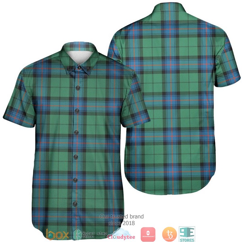 Armstrong Modern Tartan Crest Short Sleeve Hawaiian Shirt