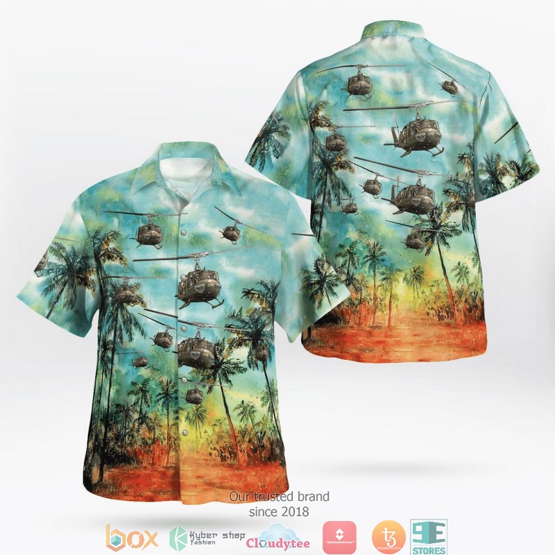 Army Bell UH-1 Huey Helicopter Hawaiian Shirt