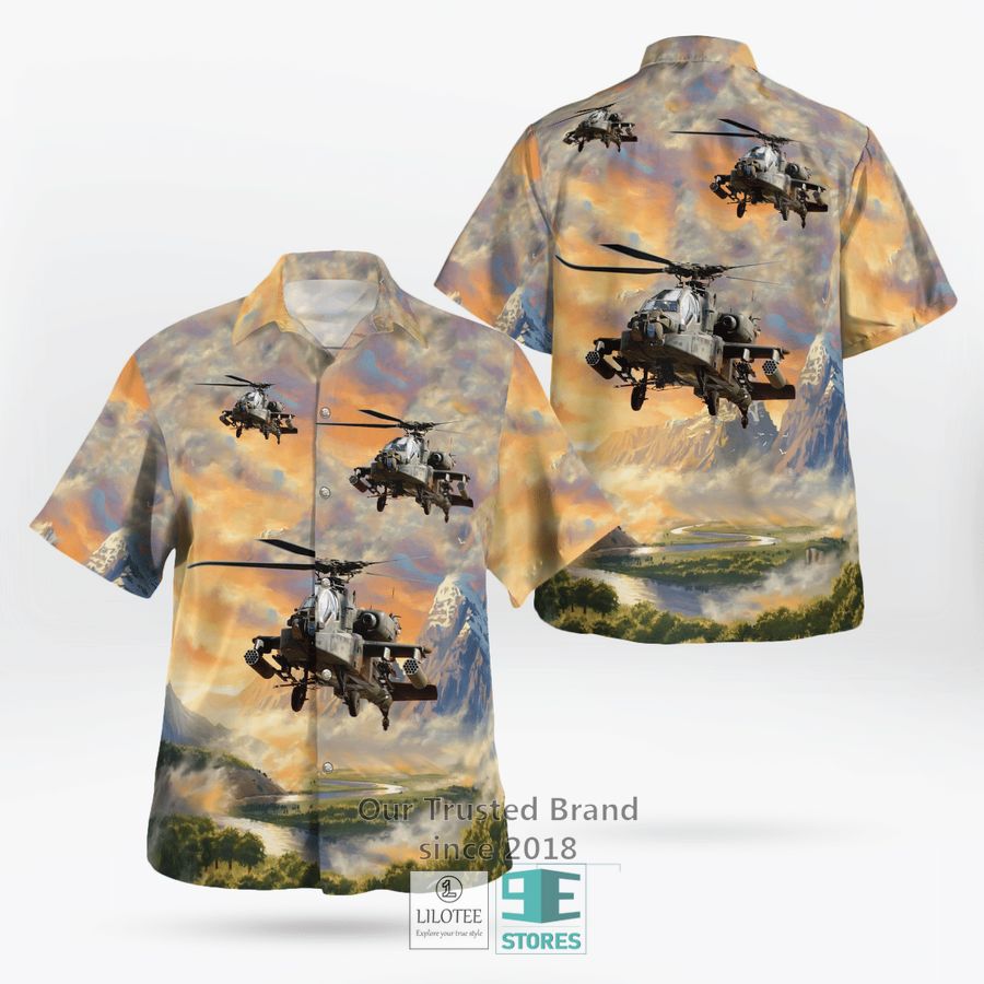 Army Boeing Ah-64 Apache Casual Hawaiian Shirt