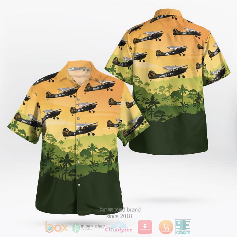 Army Cessna O-1 Bird Dog green Hawaiian Shirt