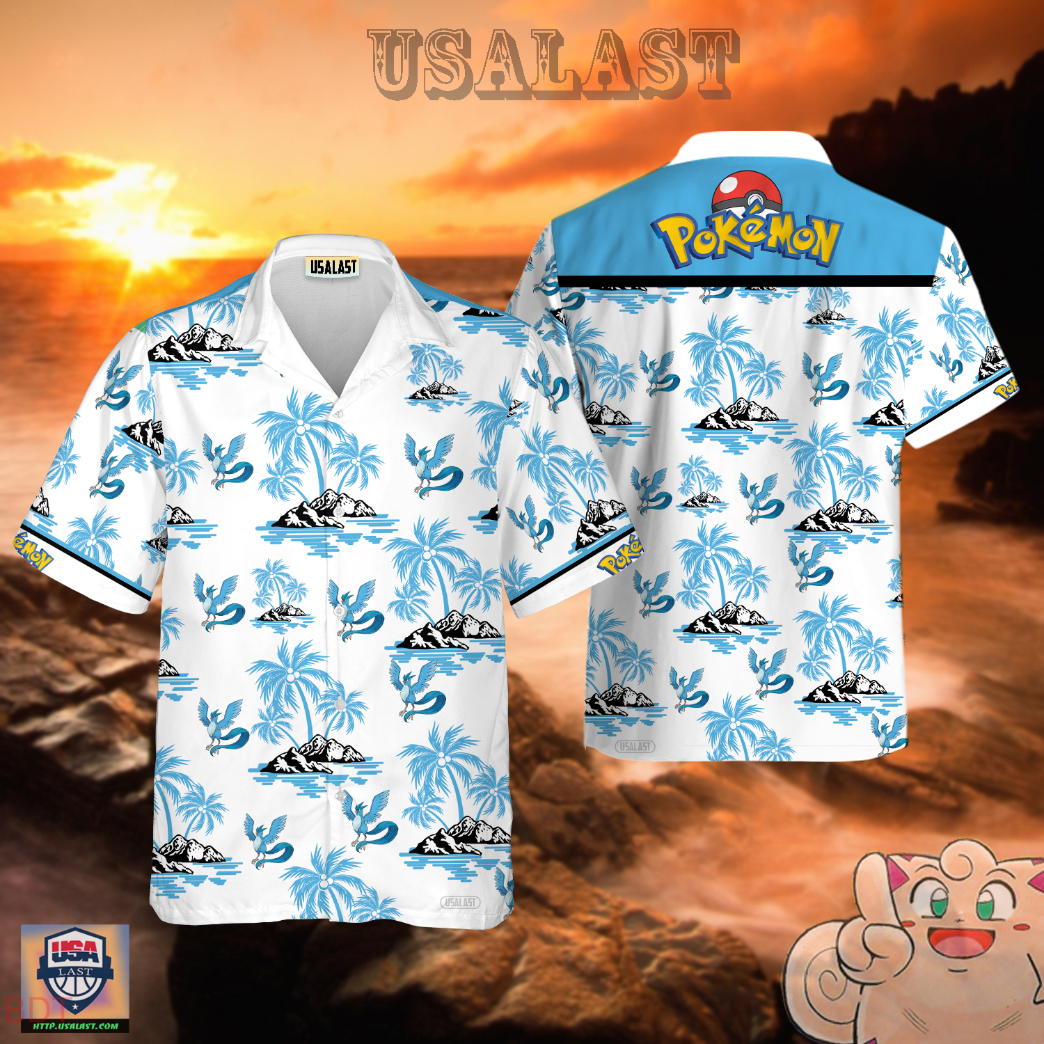 Articuno Pokemon Hawaiian Shirt