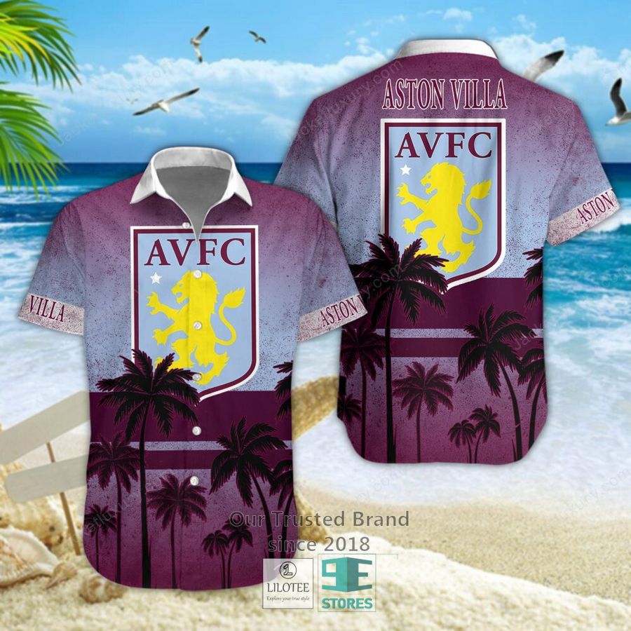 Aston Villa F.C Hibiscus Hawaiian Shirt, Short