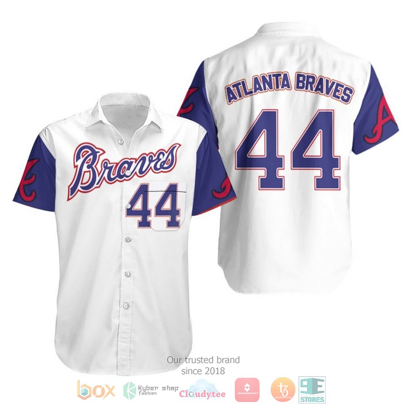 Atlanta Braves Hank Aaron 44 2020 Mlb Jersey Inspired Style Hawaiian Shirt