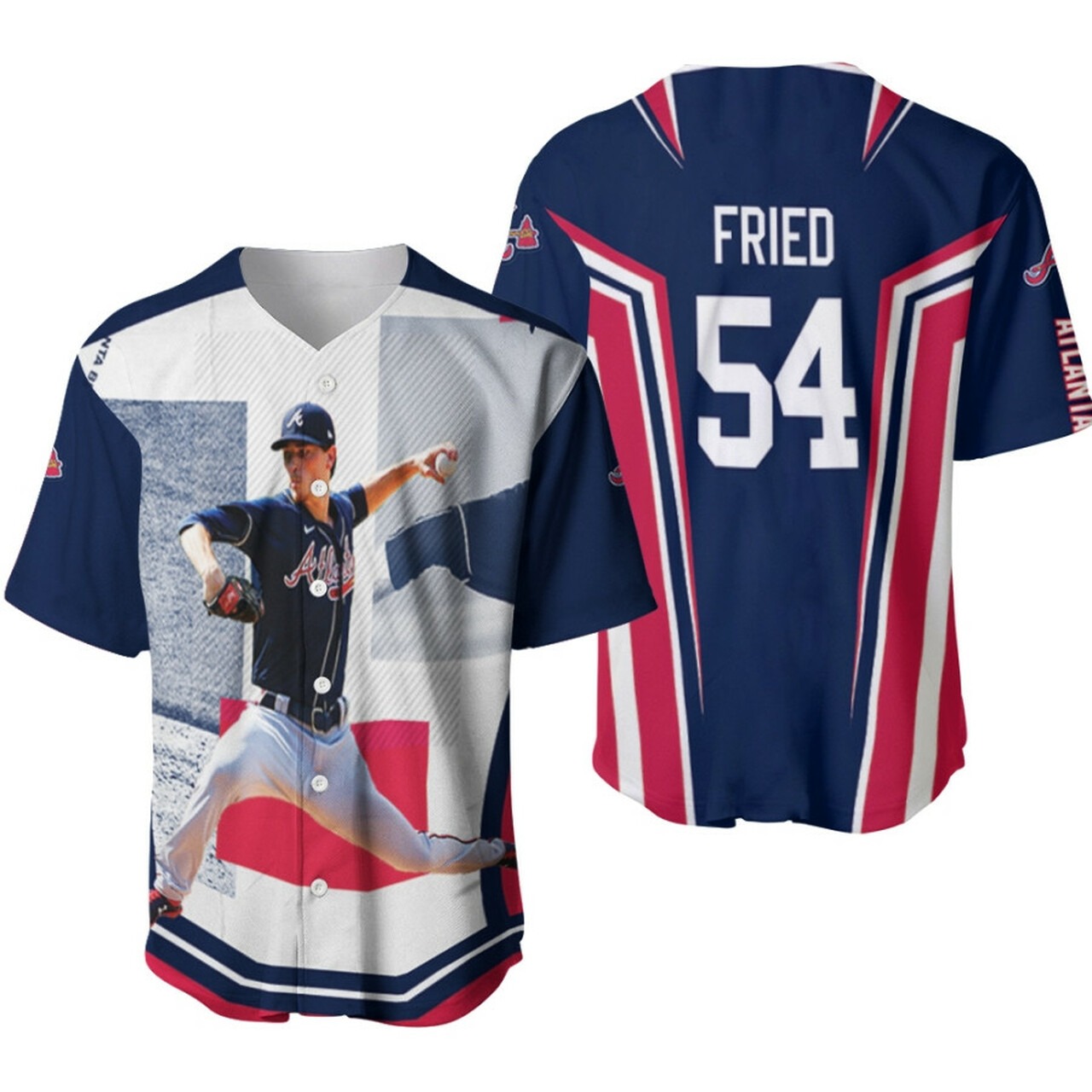 Atlanta braves max fried 54 mlb baseball team jersey