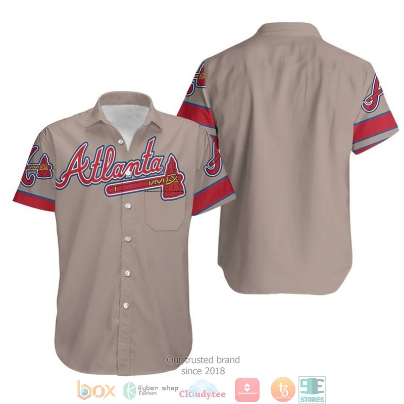 Atlanta Braves Hank Aaron 44 2020 Mlb White And Blue Jersey Inspired Hawaiian Shirt