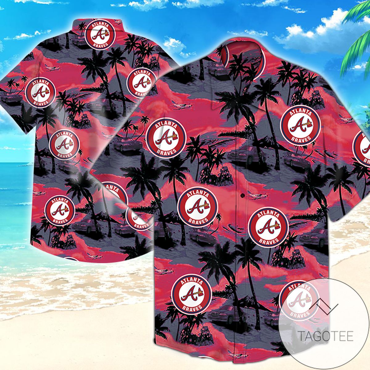 Atlanta Braves Logo Aloha Mlb Hawaiian Shirt