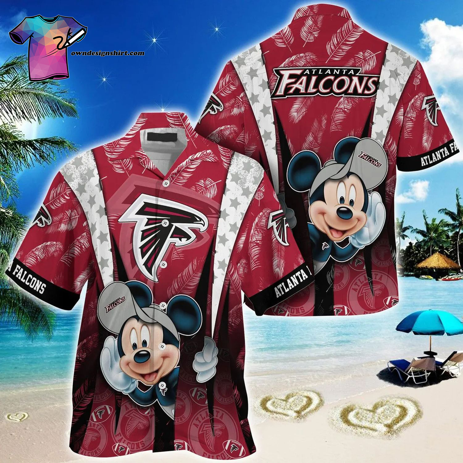 Atlanta Falcons And Mickey Mouse All Over Print Hawaiian Shirt