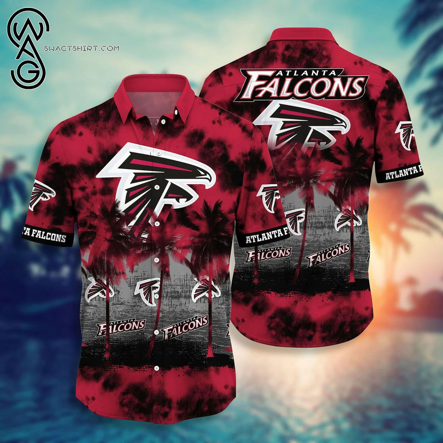 Atlanta Falcons Coconut Tree Ocean Full Print Hawaiian Shirt