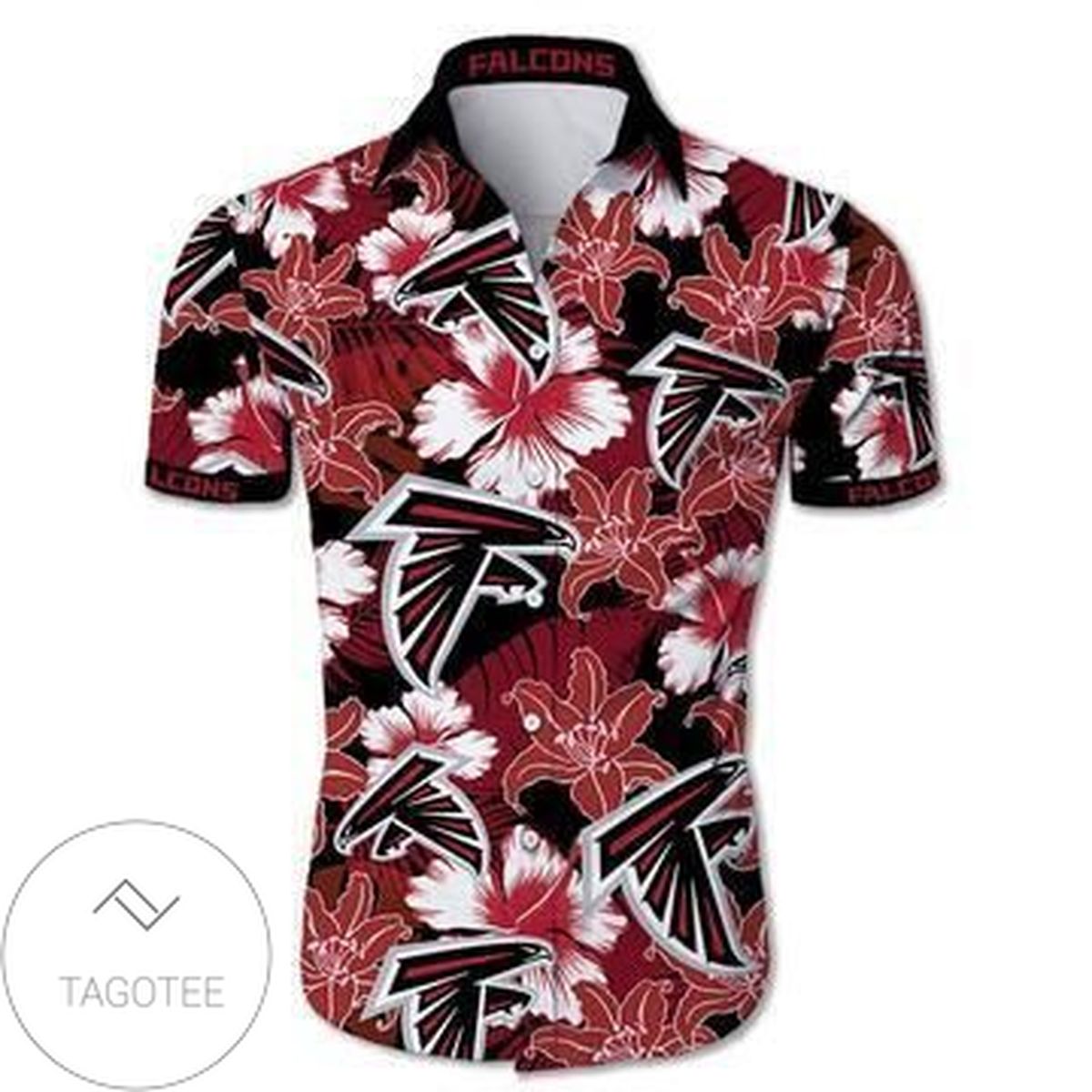 Atlanta Falcons Hawaiian 3d Shirt Tropical Flower Short Sleeve Slim Fit Body-nfl