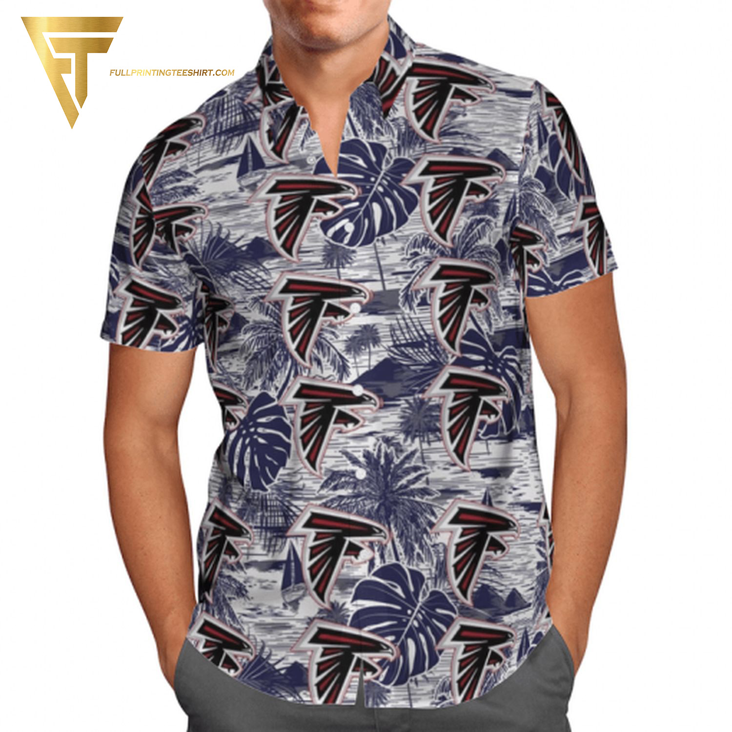 ATV Racing Duck Palm Tree Theme Full Printing Hawaiian Shirt