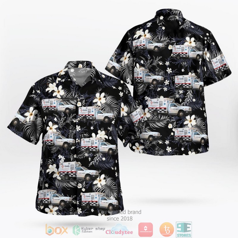 Atlanta Fire Rescue Department Georgia Fire Truck Hawaiian Shirt