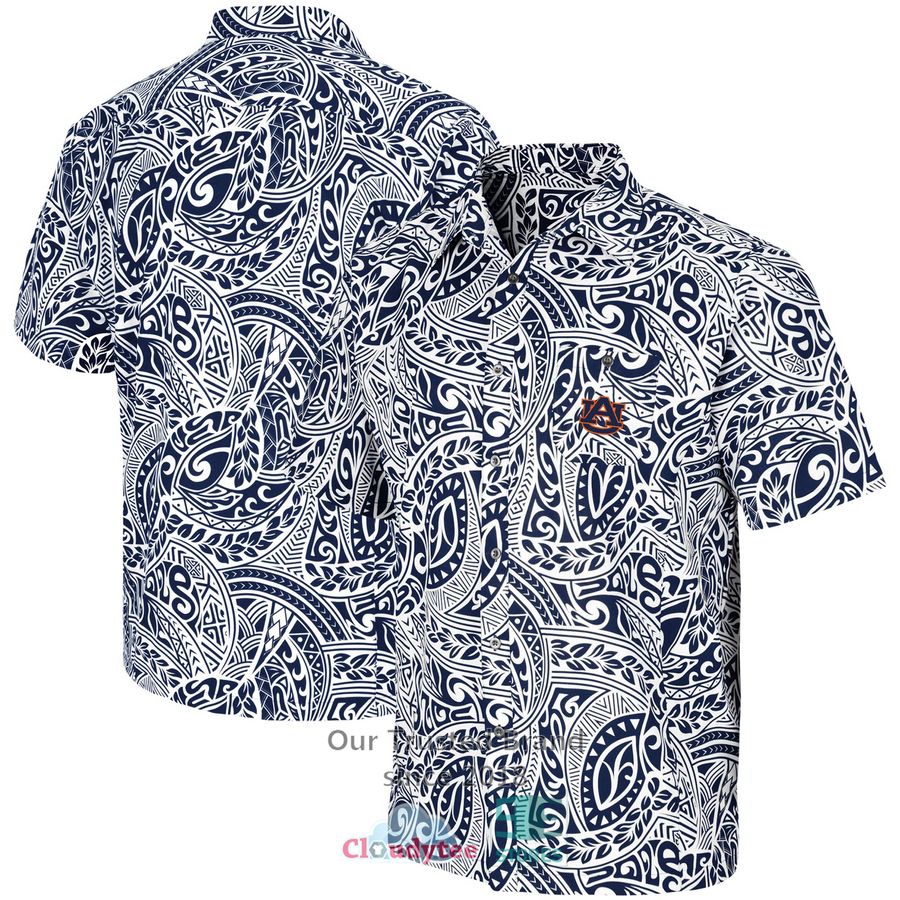 Auburn Tigers Colosseum Make Like a Tree Camp Navy Hawaiian Shirt