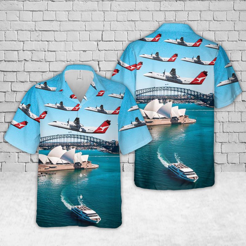 Australia QantasLink Eastern Australia Airlines Bombardier Dash 8-Q201 Hawaiian Shirt