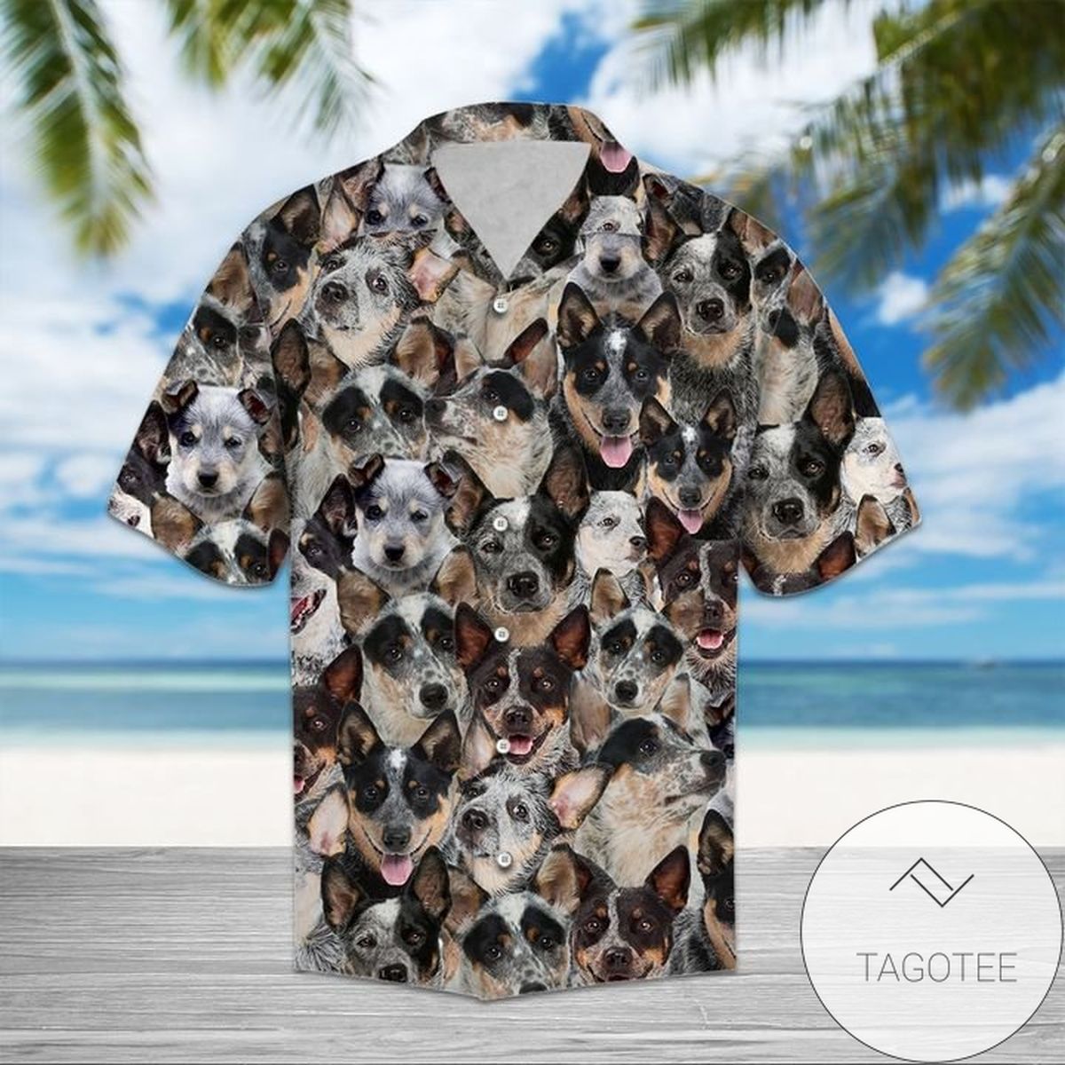 Australian Shepherd cute with flower Hawaiian Shirt