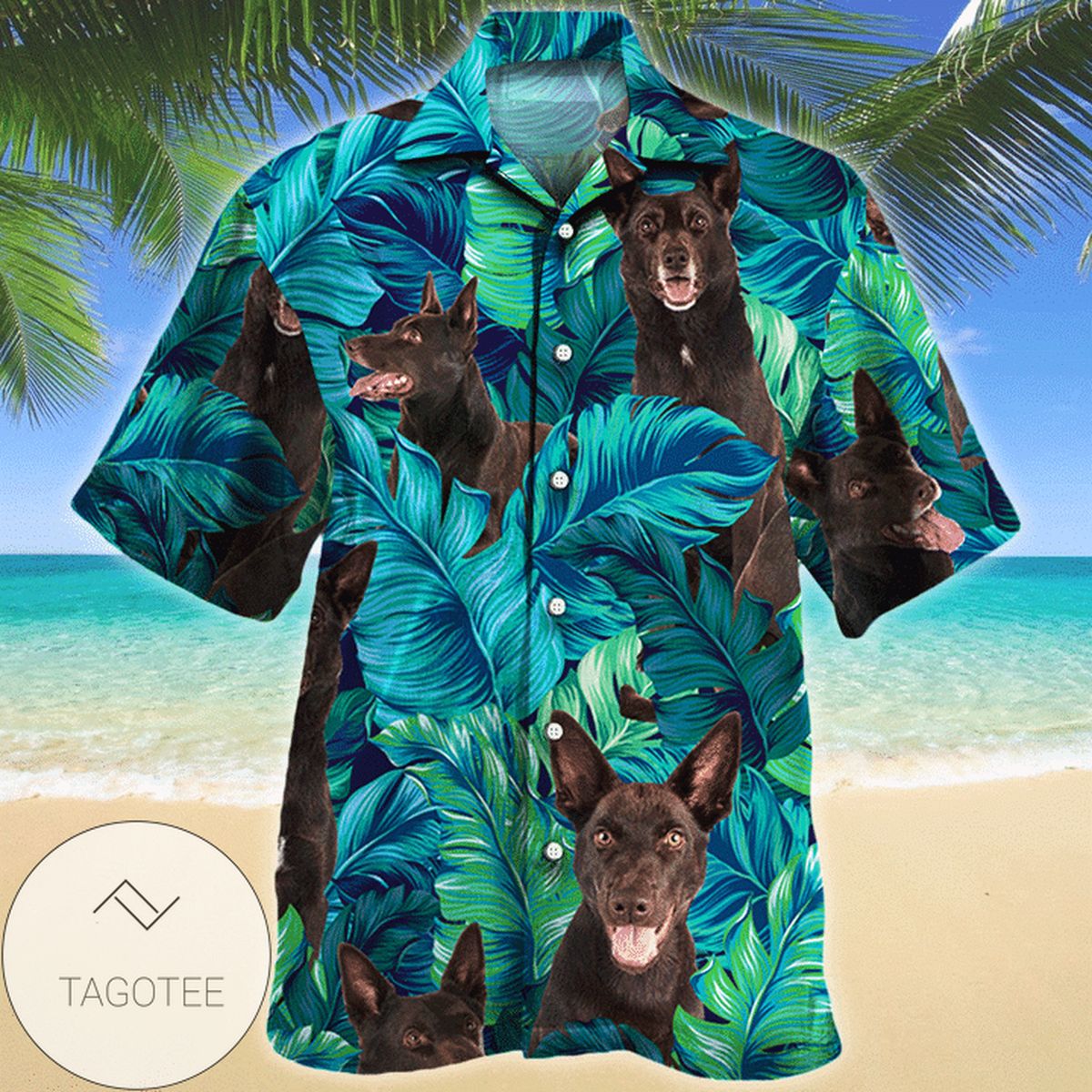 Australian Kelpie Dog Lovers Sun Flower Hawaiian Shirt