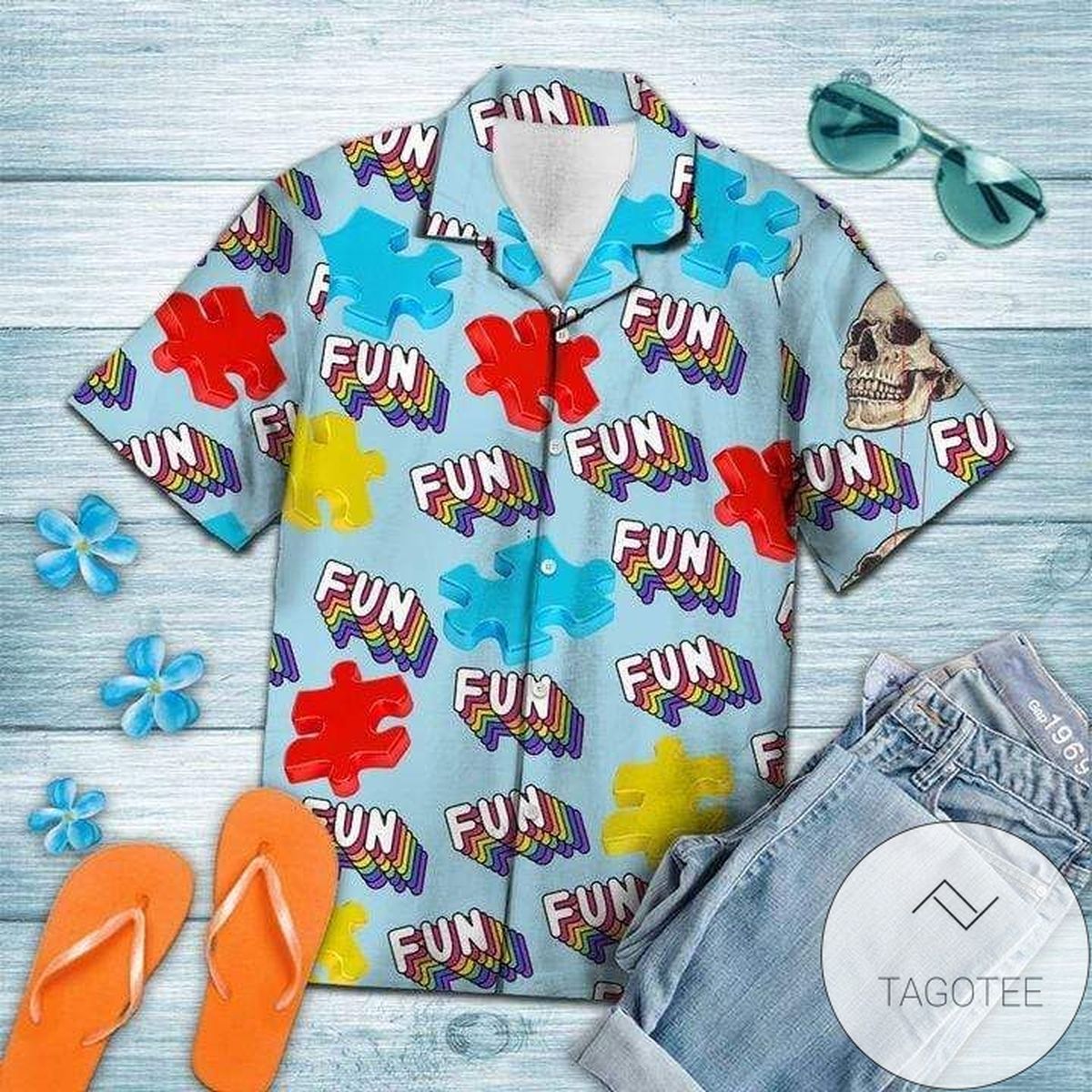 Autism Puzzles Unisex Authentic Hawaiian Shirt 2022s