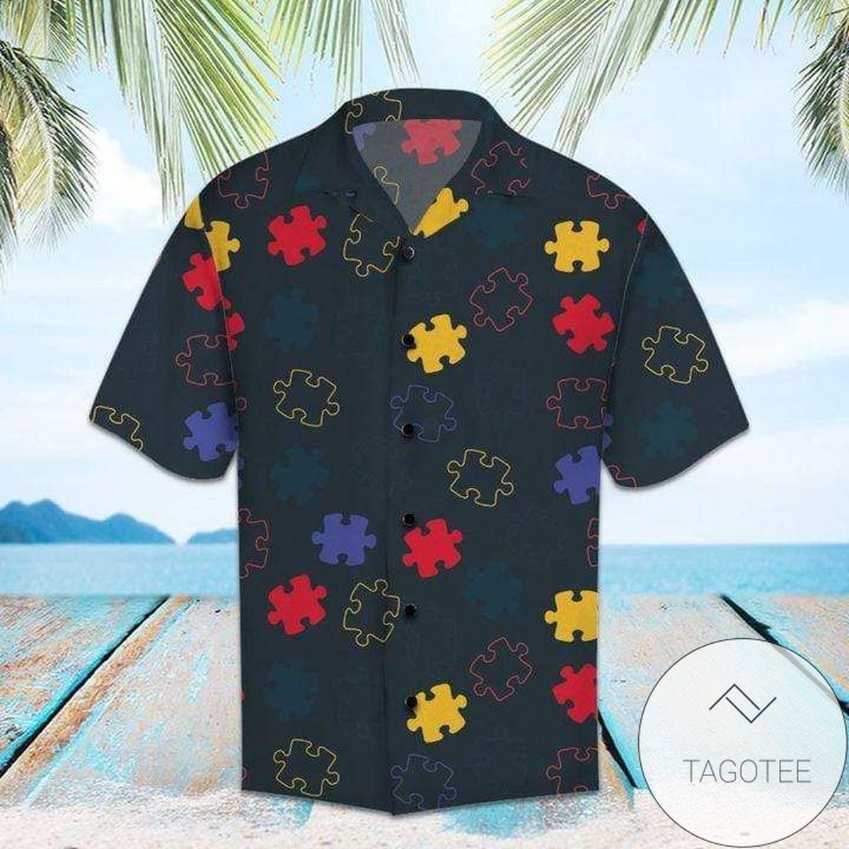 Autism Hawaiian Shirt Autism Be Kind Pattern Hawaii Shirt