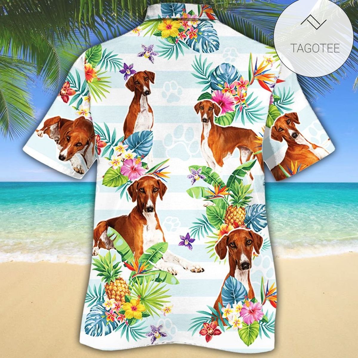 Azawakh Dog Lovers Red Tribal Hawaiian Shirt