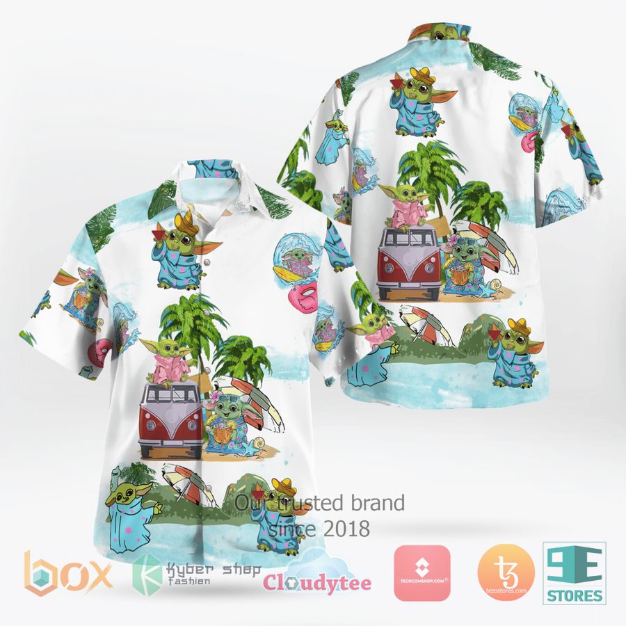 Baby Yoda Beach Hawaiian Shirt