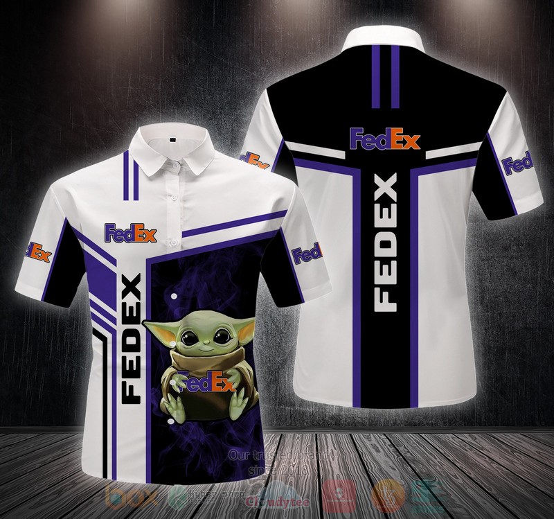 Baby Yoda hug Fedex Hawaiian shirt