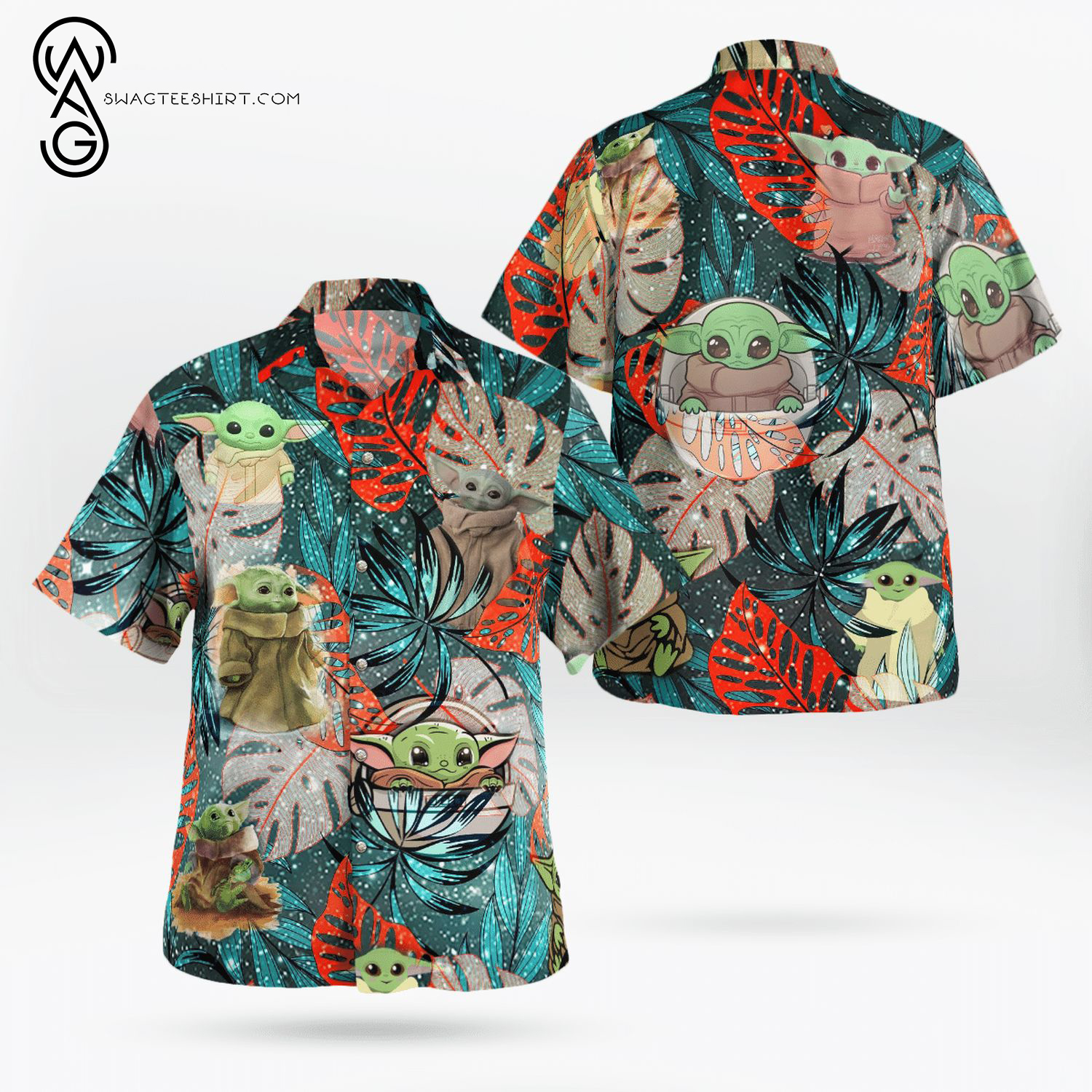 Baby Yoda Surfing Crown Royal All Over Print Summer Vacation Hawaiian Shirt And Beach Shorts