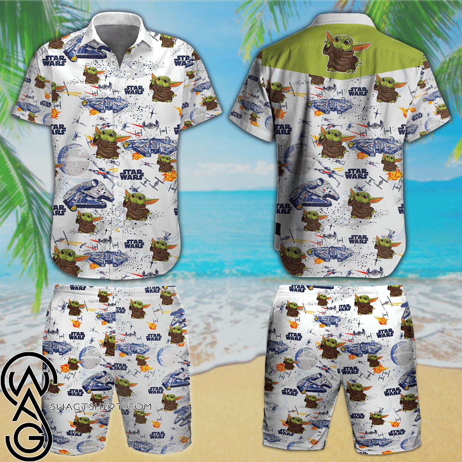 Baltimore Ravens And Baby Yoda Summer Vacation Hawaiian Shirt