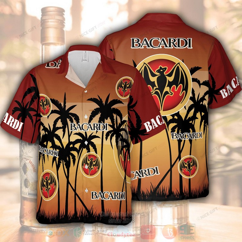 Bacardi American flag Hawaiian shirt