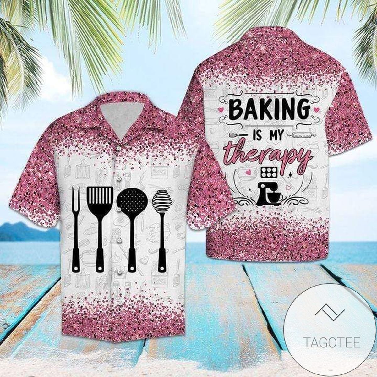 Baking Love Pinky Hawaiian Aloha Shirts