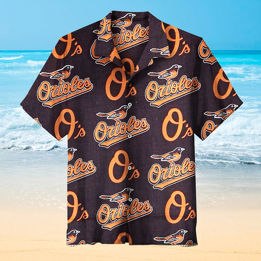 Baltimore Orioles Button Up Hawaiian Shirt