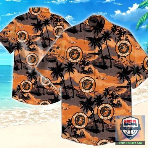 Baltimore Orioles Button Up Hawaiian Shirt