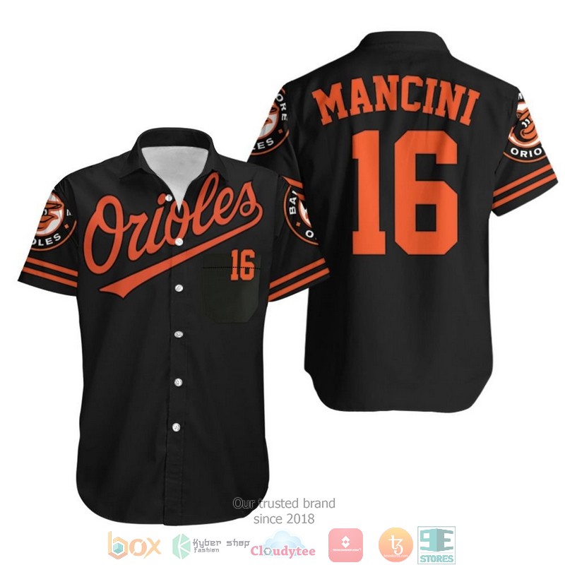 Baltimore Orioles 16 Mancini Jersey Inspired Hawaiian Shirt