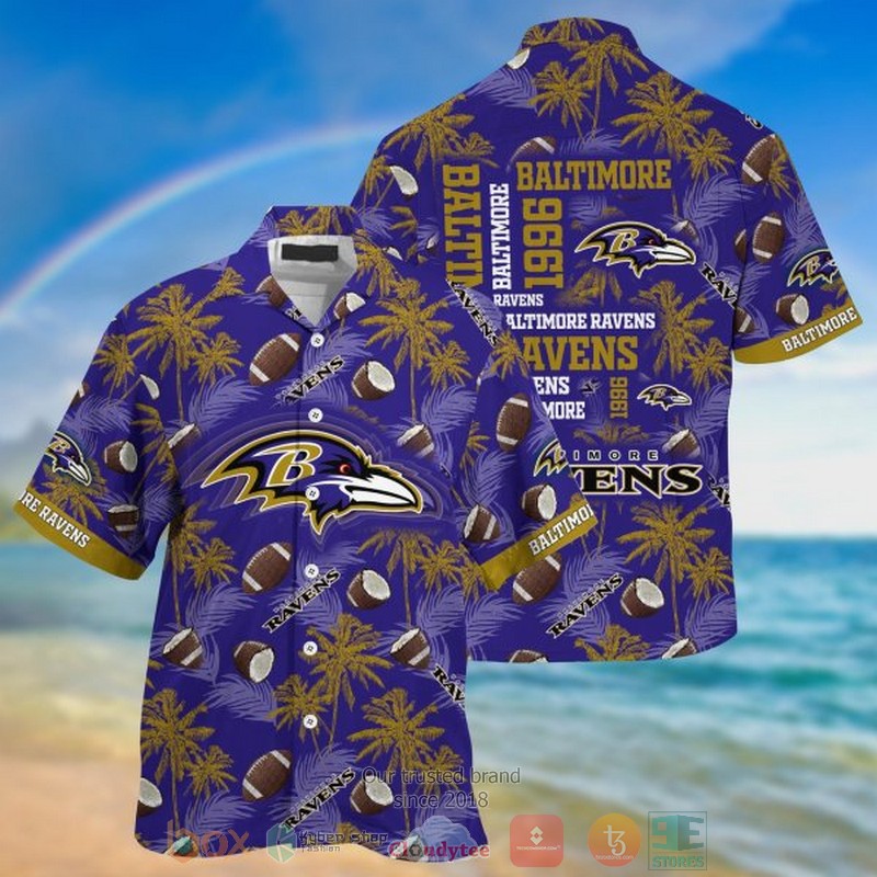 Baltimore Ravens Purple Hawaiian Shorts