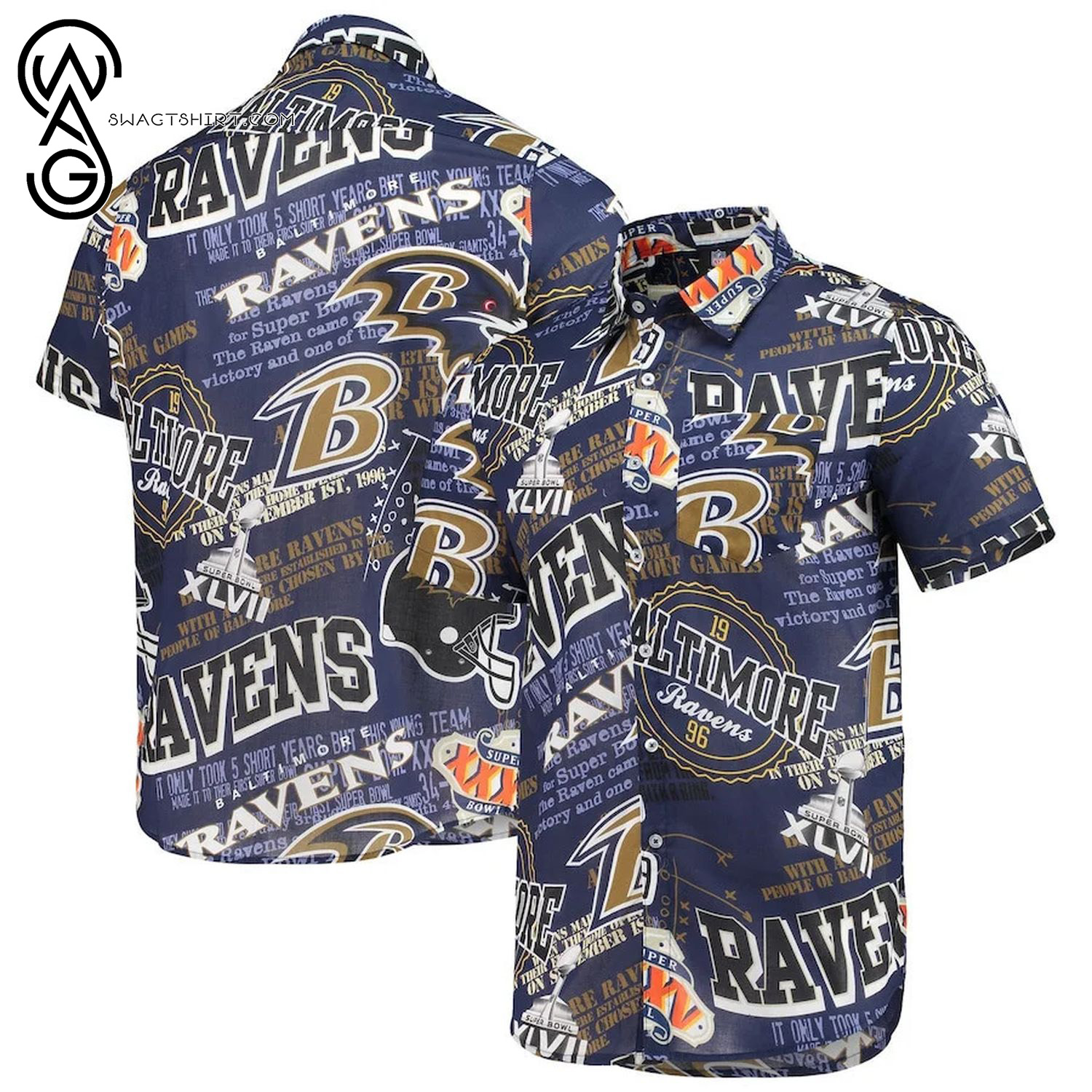 Baltimore Ravens NFL Tropical All Over Print Hawaiian Shirt