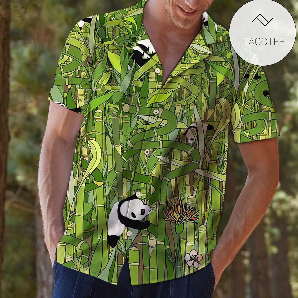 Bambi Hawaiian Graphic Print Short Sleeve Hawaiian Casual Shirt