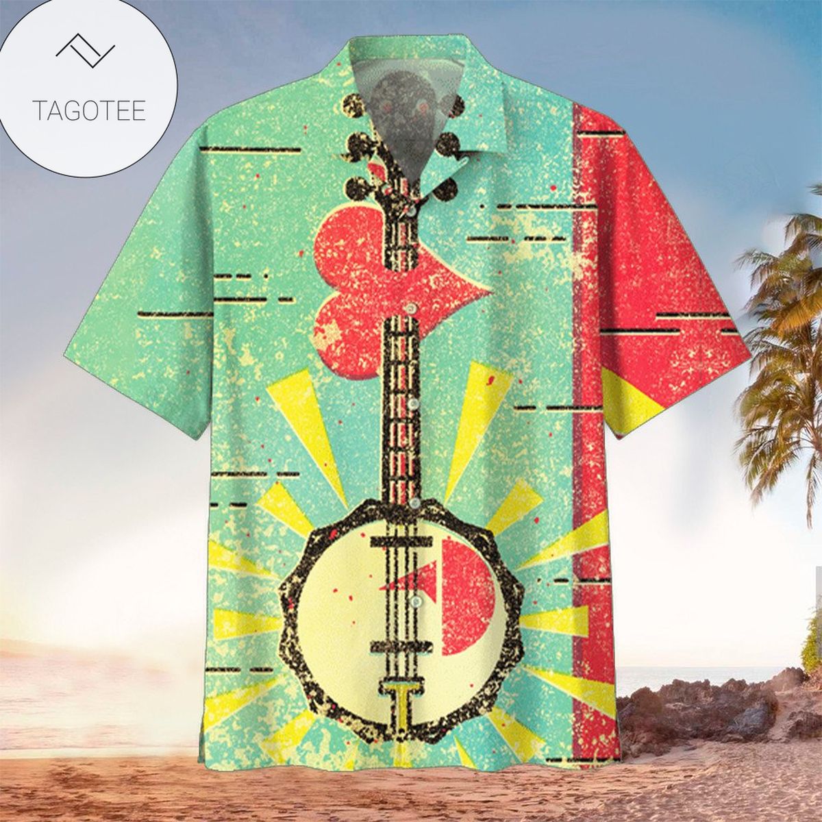 Banjo Hawaiian Shirt Banjo Button Up Shirt