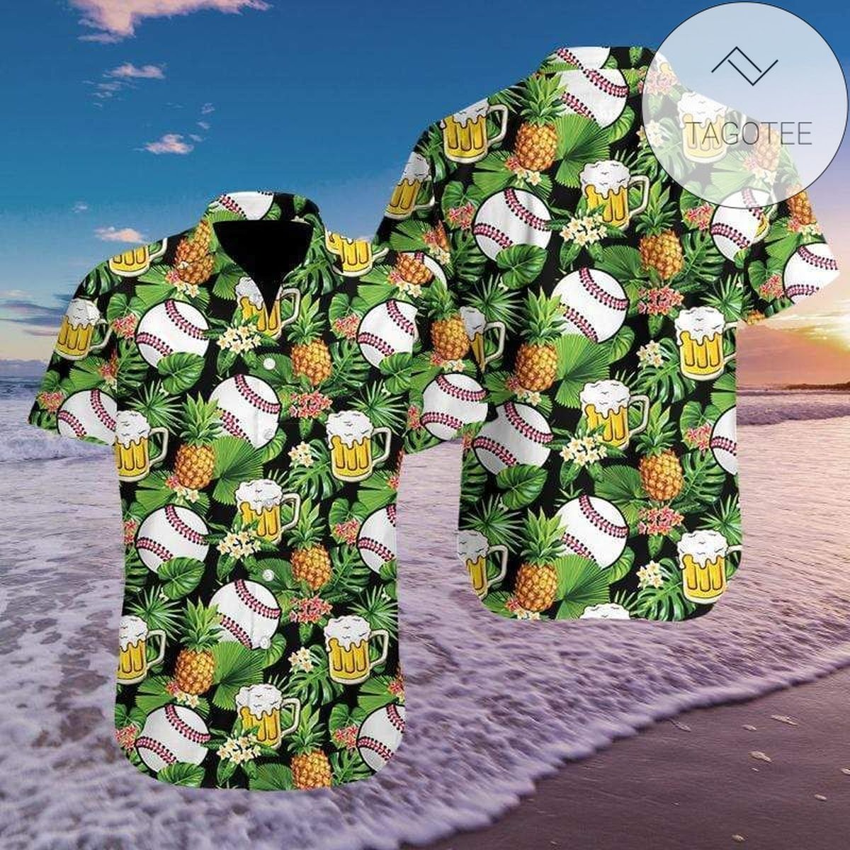 Baseball And Margarita Hawaiian Aloha Shirts 169h