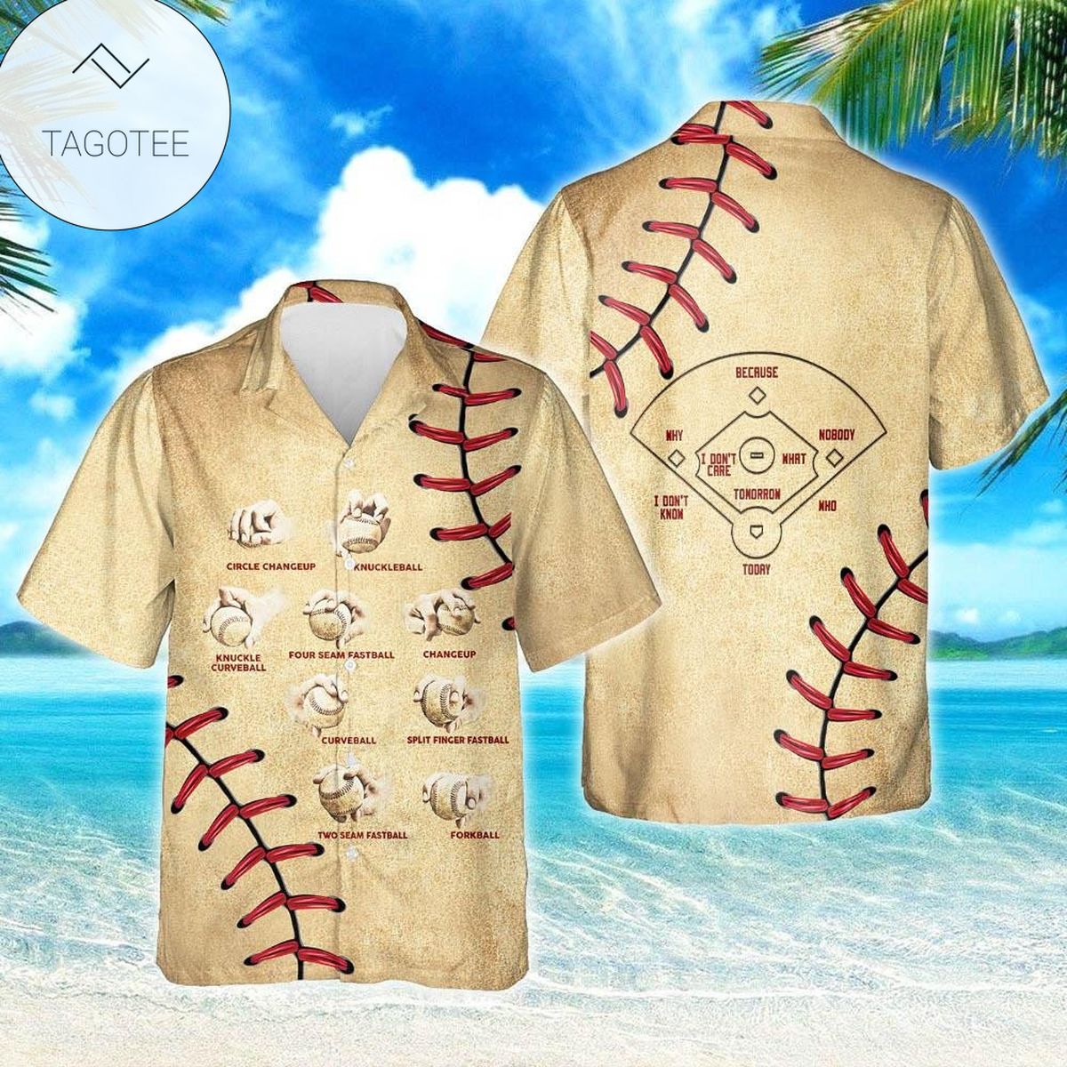 Baseball Pitching Grips Hawaiian Shirts